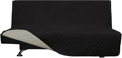 Easy-Going Reversible Couch Cover, Large Futon Sofa, Black/Beige | Machine Washable Slipcover For Dogs, Water Resistant Furniture Mat For Living Room, Non-Slip Sofa Cover, Pet Friendly