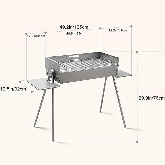 Charcoal Grills, Small Grill, Folding Barbecue Grill, Portable Grill, for Courtyard, Garden, Backyard, Picnic