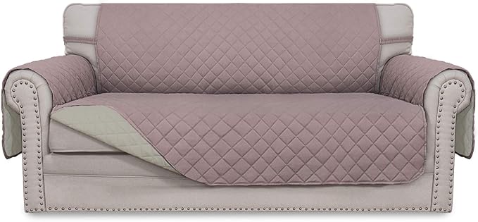 Easy-Going Reversible Couch Cover, 2 Cushion Sofa, Pink/Beige | Oversized Loveseat Slipcover For Dogs, Water Resistant Mat, Living Room, Non-Slip Sofa Cover, Pet Friendly