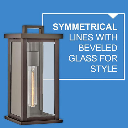 Hinkley Weymouth Small Outdoor Wall Rectangle Lantern, Oil Rubbed Bronze