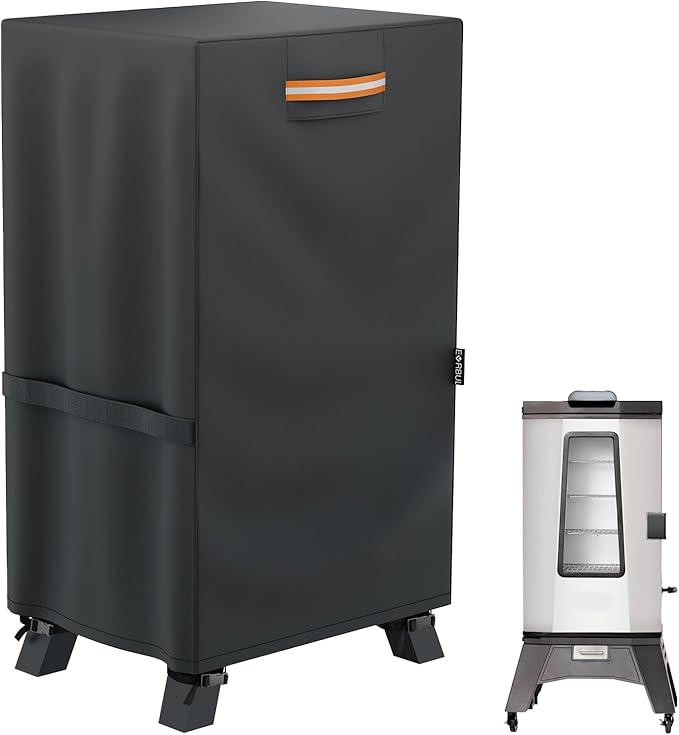 EVRBUL 30-inch Electric Smoker Cover, 420D Heavy Duty Waterproof Outdoor Vertical Digital Smoker Cover BBQ Grill Cover Fit for Masterbuilt 30 in Cover, 19.5" W x 17" D x 33" H (Black)