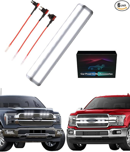OKLSG LED Front Grill Lights for F150 2026 2025 2024-2018 Grille Light F150 Accessories(White Lights, 6)