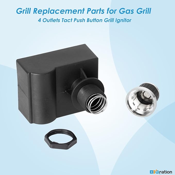 4 Outlets AA Battery Tact Push Button Electronic Ignition Module Replacement for Charbroil, Nexgrill, Kenmore, Char-Griller, Grill Igniters for Charbroil Grill Igniter Replacement