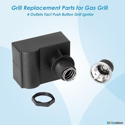 4 Outlets AA Battery Tact Push Button Electronic Ignition Module Replacement for Charbroil, Nexgrill, Kenmore, Char-Griller, Grill Igniters for Charbroil Grill Igniter Replacement
