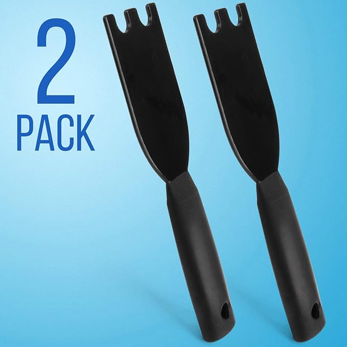IMPRESA 2-Pack Scraper Spatulas - Compatible with George Foreman Indoor Models - Heat Resistant Up to 400°F Electric Grill Utensils - Ergonomic Cleaning Tool - Black Nylon