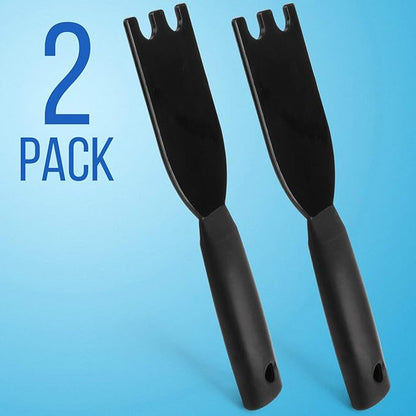 IMPRESA 2-Pack Scraper Spatulas - Compatible with George Foreman Indoor Models - Heat Resistant Up to 400°F Electric Grill Utensils - Ergonomic Cleaning Tool - Black Nylon