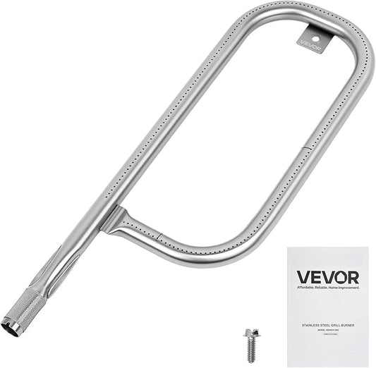 VEVOR Grill Burner Tube for Weber Q100, Q120, Q1000, Q1200, Baby Q Gas Grills, 17 inch 304 Stainless Steel Tube Burner for Weber 516001, 516002, 50060001, Replacement Part 69957, 60040, 41657, 45657