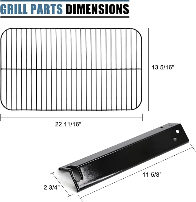 Replacement Grill Parts for Expert Grill XG10-101-002-02 3 Burner Gas Grill, Heat Tents Heat Plates & Cooking Grid Grate for 3 Burner Walmart Expert Grill Model XG10-101-002-02 GBC2016WRS