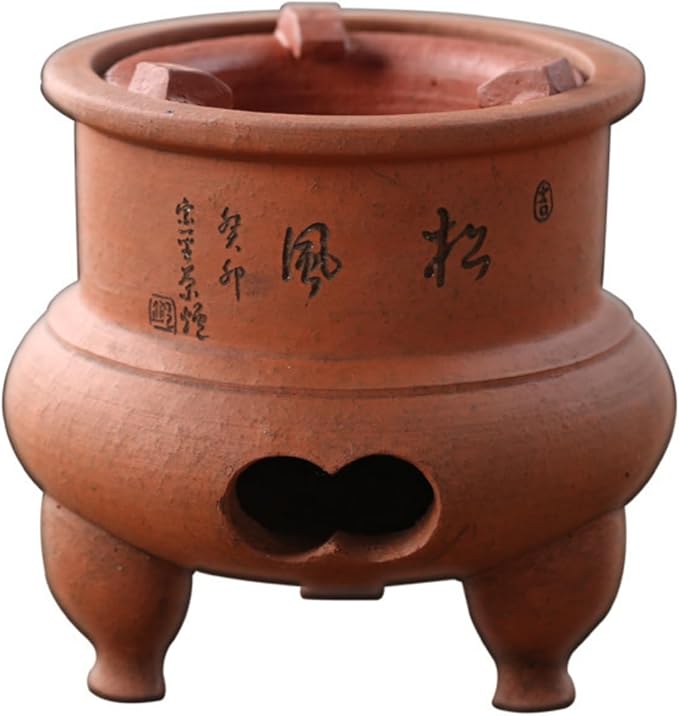Chaozhou Imperial Kiln rare red clay charcoal stove Tea set Kung Fu Tea stove Outdoor Heating stove Barbecue oven Clay stove (old rock clay charcoal stove)
