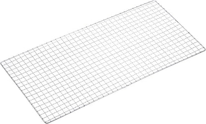 HARFINGTON Square BBQ Grill Net 29.5x50cm Electroplated Stainless Steel Barbecue Mesh Mat for Baking Smoking Charcoal Grilling Roasting