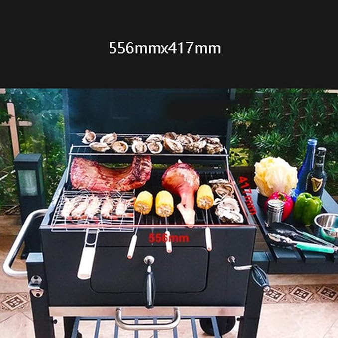 BBQ Grill - Thicken portable barbecue home charcoal garden large commercial barbecue smokeless car outdoor villa