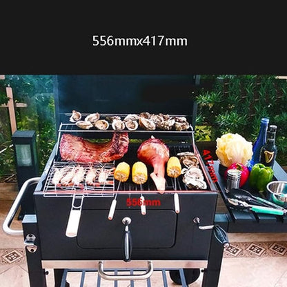 BBQ Grill - Thicken portable barbecue home charcoal garden large commercial barbecue smokeless car outdoor villa