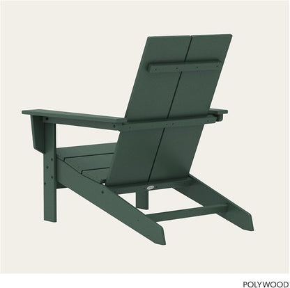 POLYWOOD Contemporary Modern Oversized Adirondack Chair in Green