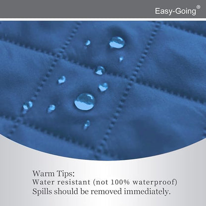 Easy-Going Reversible Couch Cover, Recliner 22 in, Blue/Ivory | Machine Washable Slipcover For Dogs, Water Resistant Furniture Mat For Living Room, Non-Slip Sofa Cover, Pet Friendly