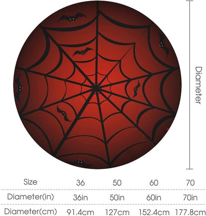 Spider Web Tablecloth, Black Spider Web Bat Red Water Resistant Wipeable Table Cover for Picnic Party Holiday Kitchen Dinner Table 70"