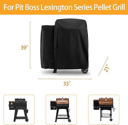 Grill Cover for Pit Boss Lexington 500, Lexington 540, Pro 600 and Tailgater, 600D Heavy Duty Waterproof UV Resistant Cover, Outdoor Barbeque Grill Accessories