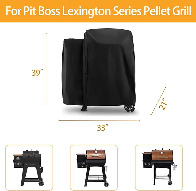 Grill Cover for Pit Boss Lexington 500, Lexington 540, Pro 600 & Tailgater 600D Wood Pellet Smoker, 600D Heavy Duty Cover for Pitboss, Premium Pellet Cover for Pit Boss