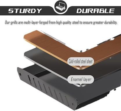 Portable Charcoal Grill Foldable Notebook BBQ Easy Portability for Outdoor Barbecues Camping Traveling Picnics Garden Beach Party Black