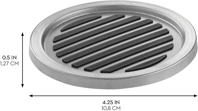 iDesign Forma Brushed Stainless Steel Drink Coasters for Home Counters, Kitchen, Dining Room, Living Room, Patio, Coffee Table, Set of 4, Black,20550 | For Home Counters