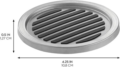 iDesign Forma Brushed Stainless Steel Drink Coasters for Home Counters, Kitchen, Dining Room, Living Room, Patio, Coffee Table, Set of 4, Black,20550 | For Home Counters