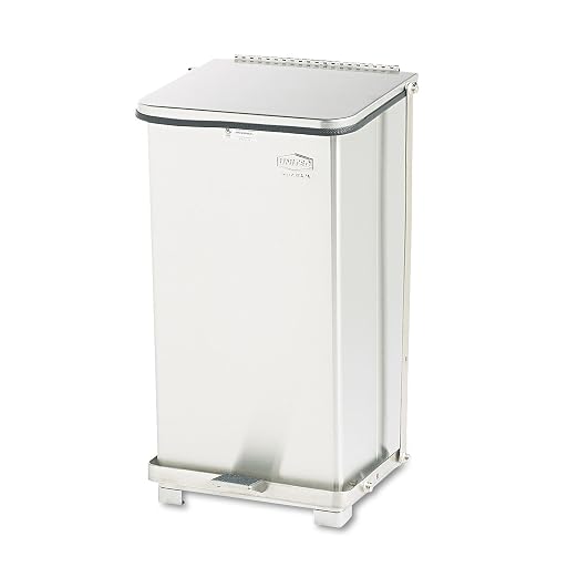 Rubbermaid Commercial Products Defenders Biohazard Steel Trash Can, Step-On, 6.5 GAL, Stainless Steel, Hospital/Doctor's Office/Healthcare Facilities