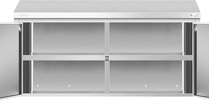 KoolMore 60 in. Stainless Steel Wall Cabinet with Hinged Doors, NSF Certified (KM-WMC-1560-S)