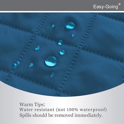 Easy-Going Recliner Chair Slipcover Reversible Sofa Cover Water Resistant Couch Cover Furniture Protector with Elastic Straps for Pets Dog (Recliner 22 inch, Peacock Blue/Beige) | Machine Washable Slipcover For Dogs, Water Resistant Furniture Mat For L...