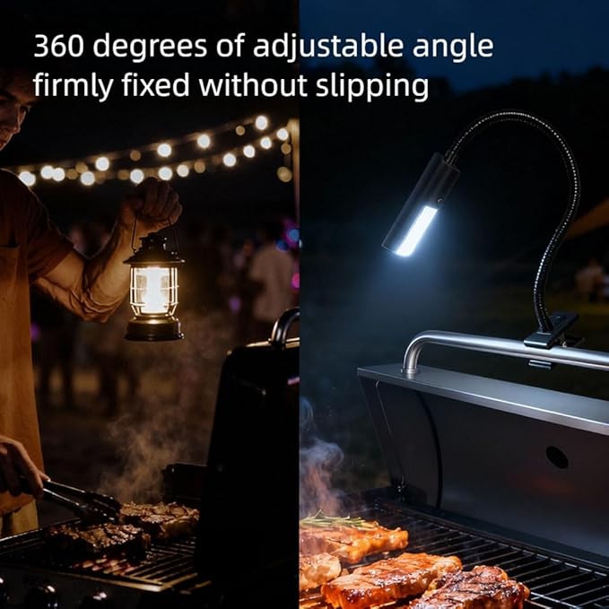 Adjustable Head Outdoor Cooking Light Barbecue Grilling Accessories Easy to Use