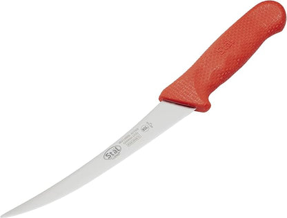 Winco 6" Red Plastic Commercial-Grade Boning Knife | Razor sharp, Restaurant service