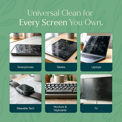 Puracy Screen Cleaner with Microfiber Cloth – All Purpose Phone, Laptop, Computer, TV Screen Cleaner for Smart TV, Streak-Free and Fingerprint-Free (4 oz, Free & Clear)