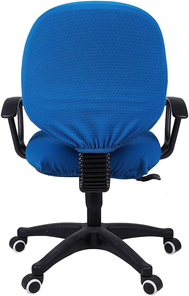 Smiry Office Computer Chair Covers for Desk Rotating Chair Protector | Stretch Jacquard Removable Washable Universal Slipcovers, Seat + Backrest Cover, Ocean