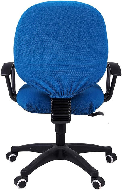 Smiry Office Computer Chair Covers for Desk Rotating Chair Protector | Stretch Jacquard Removable Washable Universal Slipcovers, Seat + Backrest Cover, Ocean