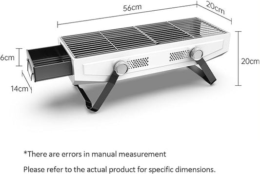 Portable charcoal grill, outdoor grill, folding portable grill, suitable for garden outdoor cooking barbecue camping picnic (Color : Black), 461488