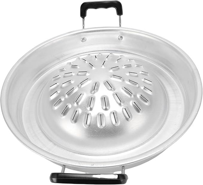 Thai Korean BBQ Grill Pan, Aluminum BBQ Grill Topper, 2 in 1 Non Stick Smoke Steak Grill Charcoal Pan Pork Hot Pot, Even Heating Barbecue Grill Plates, Camping BBQ Pan (30cm/11.81in Original Color)