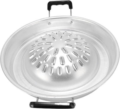 Thai Korean BBQ Grill Pan, Aluminum BBQ Grill Topper, 2 in 1 Non Stick Smoke Steak Grill Charcoal Pan Pork Hot Pot, Even Heating Barbecue Grill Plates, Camping BBQ Pan (30cm/11.81in Original Color)