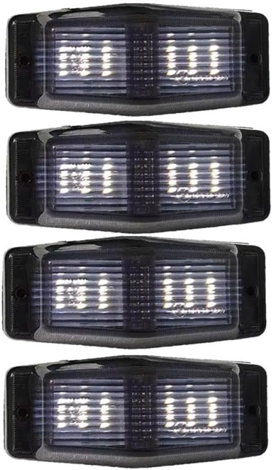 4Pcs Smoked White Front Grill Light LED Marker Lamp Compatible With Lorry Double Burner Indicator Light