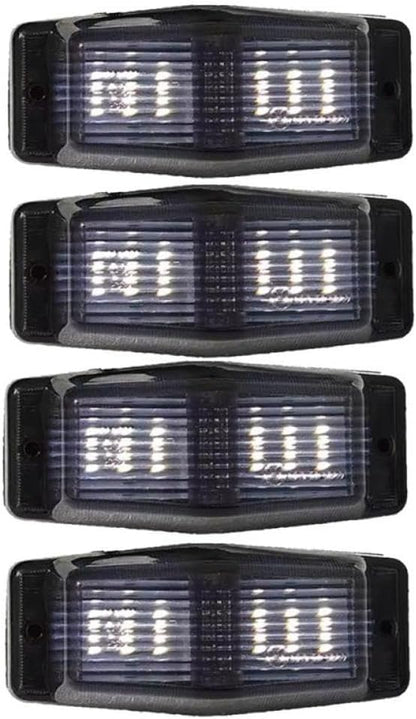 4Pcs Smoked White Front Grill Light LED Marker Lamp Compatible With Lorry Double Burner Indicator Light