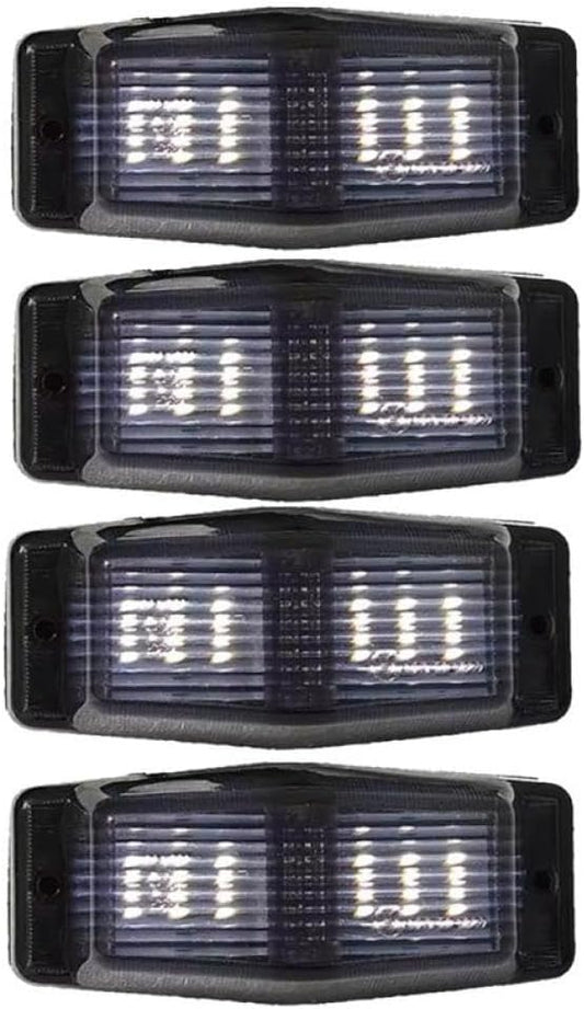 4Pcs Smoked White Front Grill Light LED Marker Lamp Compatible With Lorry Double Burner Indicator Light