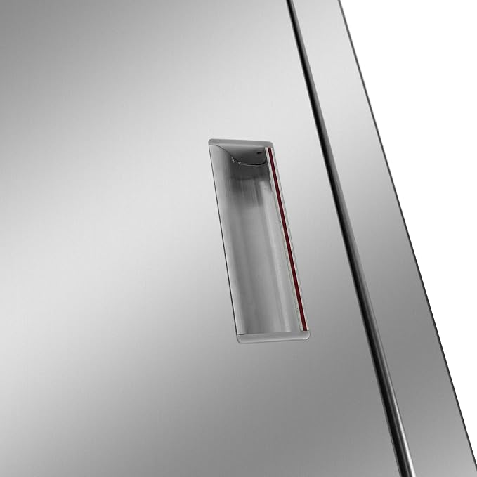 Outdoor Kitchen Door 24" W x 17" H Stainless Steel BBQ Single Access Door Flush Mount Vertical Wall Doors with Handle Suitable for Grilling Station Outside Cabinet Outdoor Kitchen