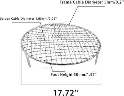 Barbecue Grill Net,BBQ Net for Grilling,Multi-Purpose SUS304 BBQ Grill Mesh, Round Barbecue Wire Rack,BBQ Grate/Steam Mesh for Camping Charbroil Outdoor Barbeque Backyards