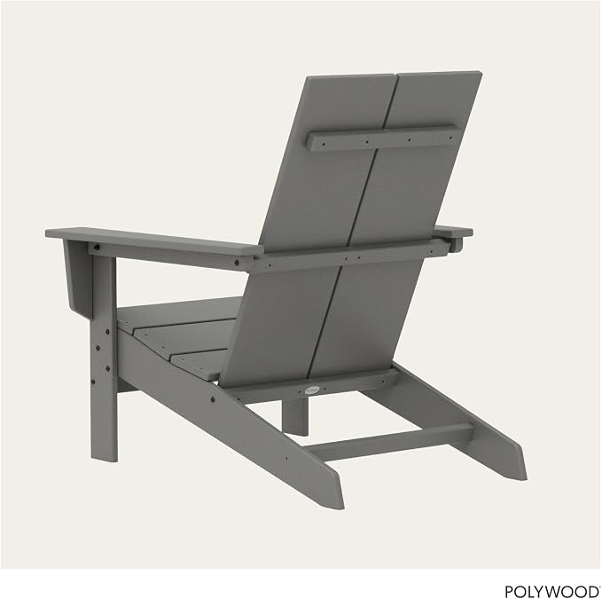 POLYWOOD Contemporary Modern Oversized Adirondack Chair in Slate Grey