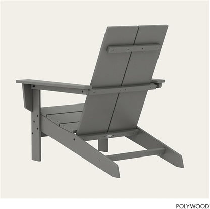 POLYWOOD Contemporary Modern Oversized Adirondack Chair in Slate Grey
