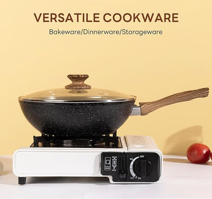 NEWBULIG 17-Piece Nonstick Cookware Set, Dishwasher Safe Non-Toxic Pots and Pans with Stay-Cool Handles, Induction Compatible Cookware, PFAS & PFOA-Free, Black