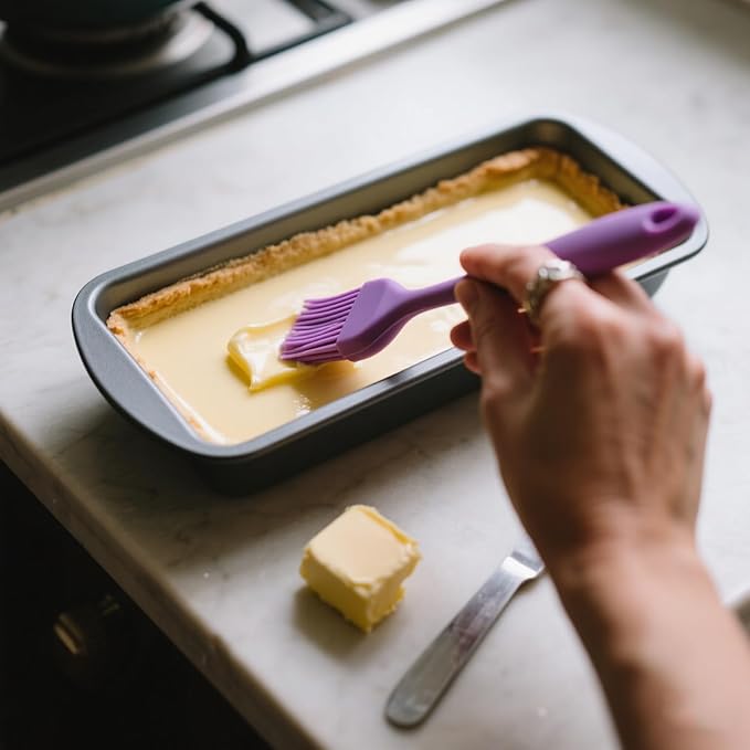 Purple Silicone Pastry Basting Brush - Food Grade BPA Free, Heat Resistant Up to 660°F/315°C, Dishwasher Safe Cooking Brush for Baking, BBQ, Grilling, Sauce,Butter,Cake & Bread