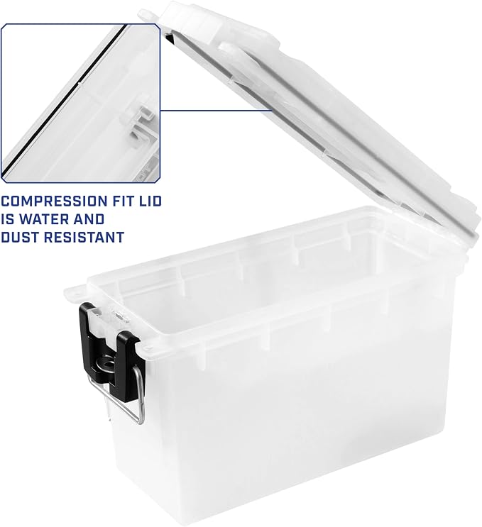 Sheffield Ammo Box Made in USA, Stackable Lockable Ammo Storage Box, Frost | Lockable Storage Box, Water and Dust Resistant Dry Box, Secures Hunting Gear, Gun Accessories, Supplies, and Bullets