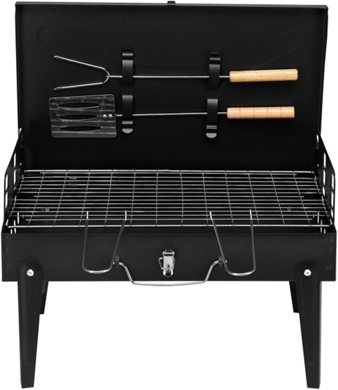 Portable Charcoal Grills, Outdoor Small Barbecue Grill with Lid, BBQ Grill Set, Tabletap Smoker Grill for Cooking Backyard Camping Picnic Garden Party