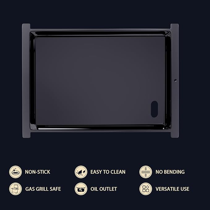 17 X 12 Ceramic Half Griddle Plate for Ninja FlexFlame PG300 XSKHLFGRIDLE, Easy-Check Fit Accessory for Outdoor Cooking or Use