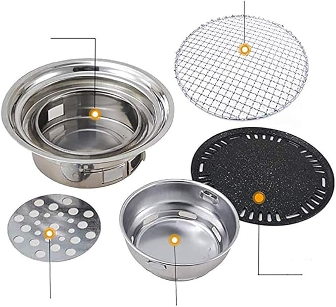 Charcoal Barbecues Grill Household Barbecue, Maifan Stone Anti Stick Coating BBQ