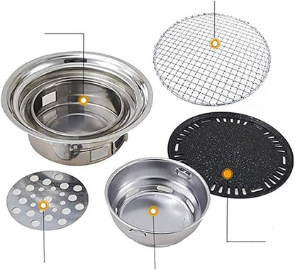 Charcoal Barbecues Grill Household Barbecue, Maifan Stone Anti Stick Coating BBQ