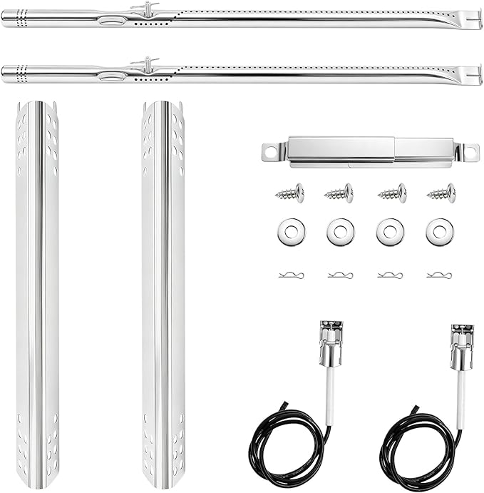 Grill Replacement Parts for Charbroil Performance 2 burner 463625217 463673517 463673519 463625219 300 Cabinet Liquid Propane, G470-5200-W1 Burner, G470-0004-W1 Heat Plate, Carryover Tubes, Igniters